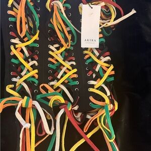 AKIRA Colorful Lace-Up Corset